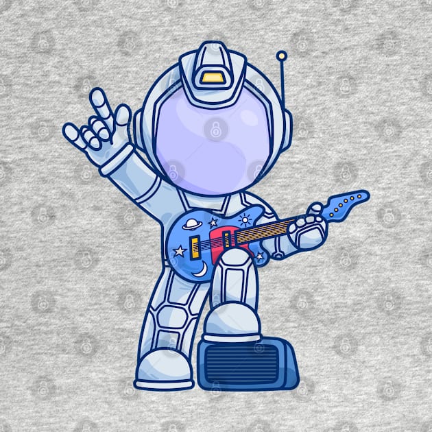 rock n roll astronaut holding guitar by garistipis